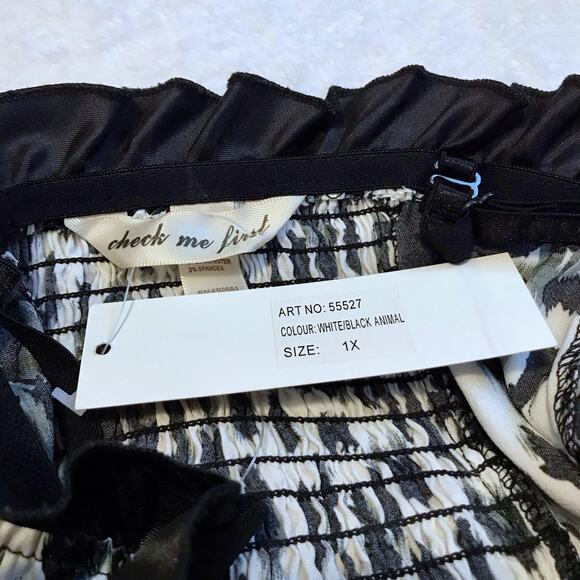 Check Me First NWT Black and White Leopard Print Bustier Women Various - Picture 10 of 13
